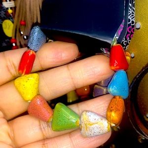 ceramic glass shark tooth style bracelet